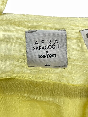 40 Beden sarı Renk Koton Uzun Elbise %70 İndirimli.