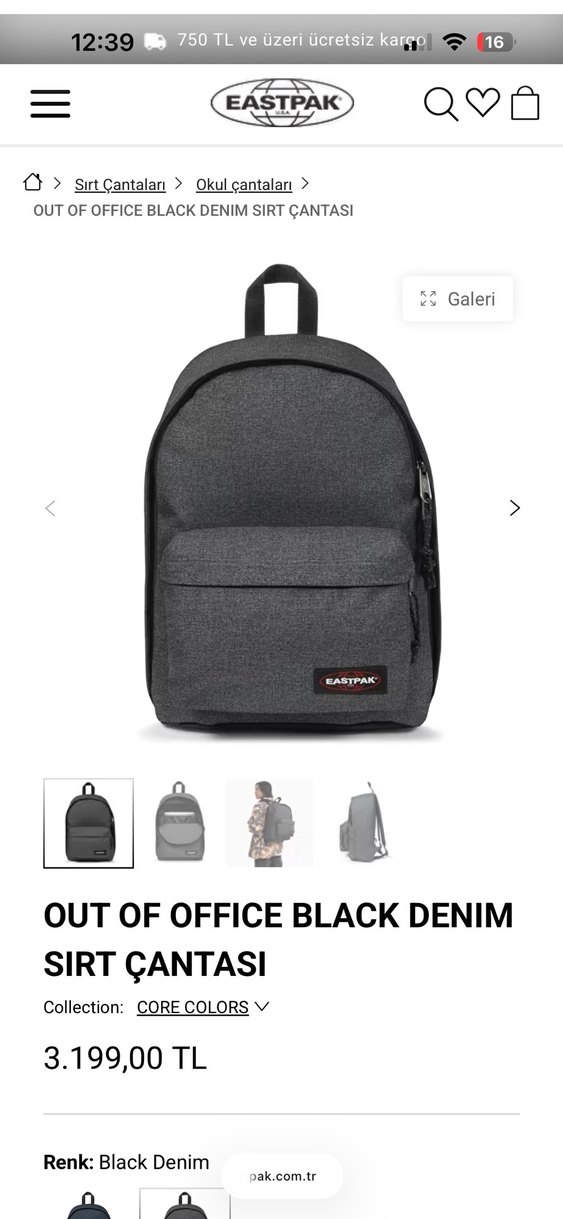 Siyah Denim Sırt (Bilgisayar) Çantası - Görsel 2