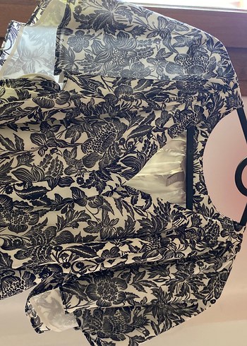s Beden gri Renk Çiçek yaprak desenli S beden H&M elbise
