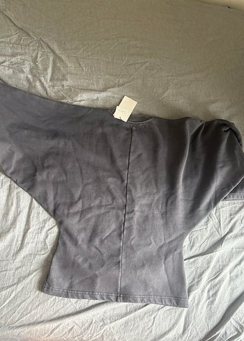 Zara Siyah Kadın Uzun Kollu bele oturan Sweatshirt