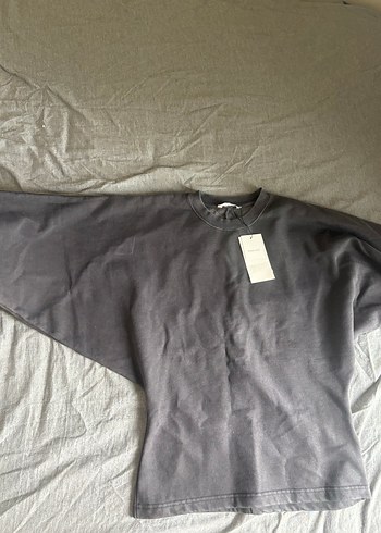 s Beden siyah Renk Siyah Kadın Uzun Kollu bele oturan Sweatshirt
