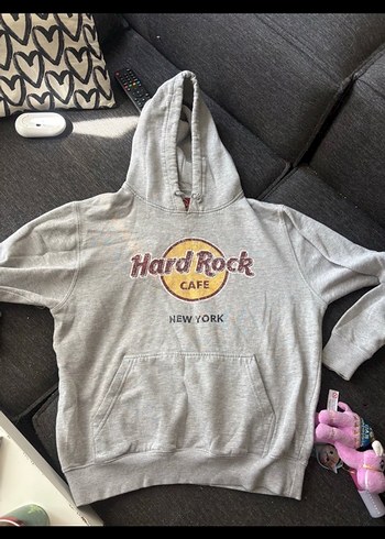 Hard Rock Cafe Kapüşonlu Gri Sweatshirt