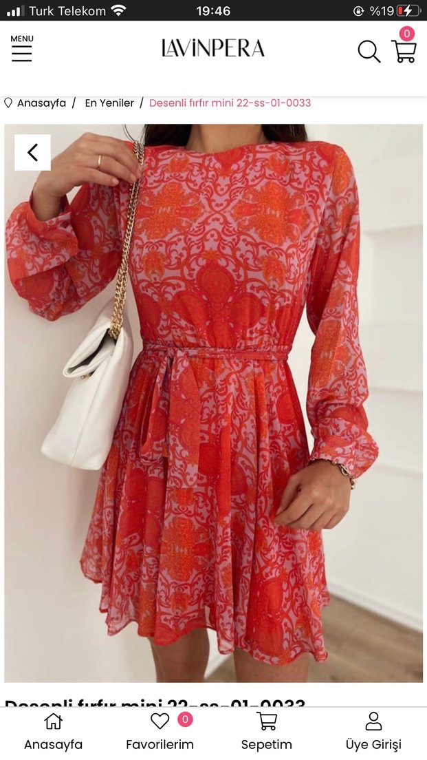 Pembe Şifon Elbise - Görsel 2