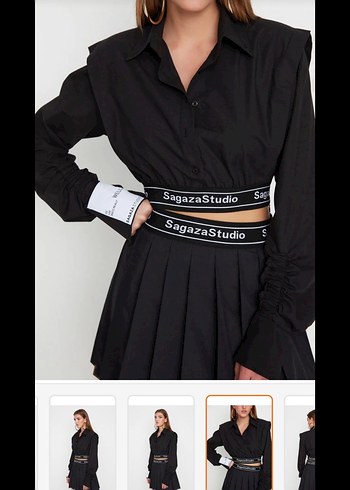 SagazaStudio Crop Gömlek - Görsel 2