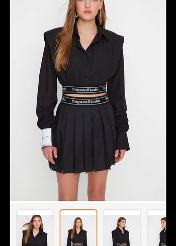 SagazaStudio Crop Gömlek - Görsel 4