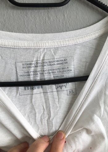 Mavi Beyaz Baskılı Tişört, Kısa Kollu - Görsel 4