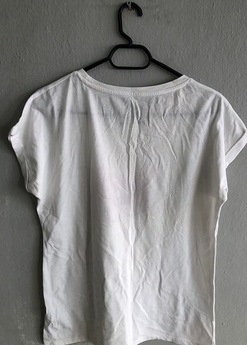 Mavi Beyaz Baskılı Tişört, Kısa Kollu - Görsel 3