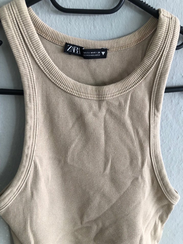 Zara Bej Yüksek Yakalı Kolsuz Kadın Atlet - Görsel 2