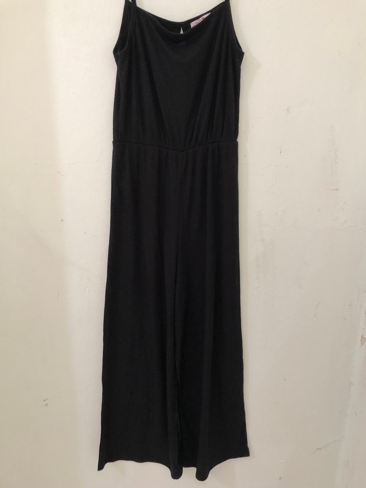 Siyah Uzun İp Askılı Tulum - Görsel 2