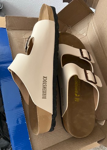 42 Beden beyaz Renk Birkenstock Terlik