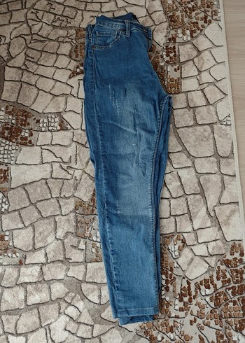 Kadın Mavi Denim Midi Boy Rahat Kesim Jean