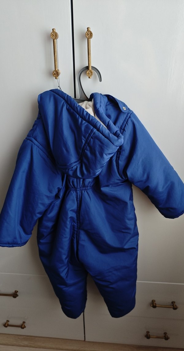 Mavi Erkek Bebek Nakışlı Fermuarlı Mont Tulum - Görsel 4