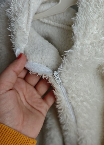 Beyaz Kürklü  Kapşonlu Tavşan Tulum - Görsel 4