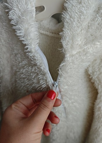 Beyaz Kürklü  Kapşonlu Tavşan Tulum - Görsel 3