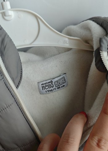 Kulaklı Ebebek Gri Çocuk Mont - Görsel 4