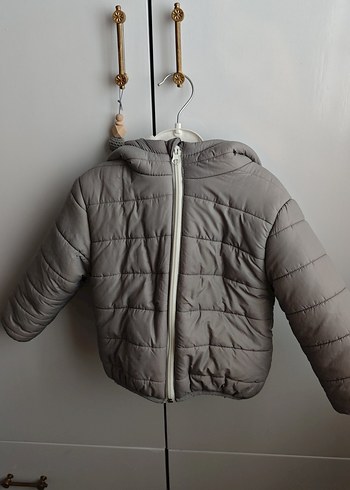 Kulaklı Ebebek Gri Çocuk Mont - Görsel 3