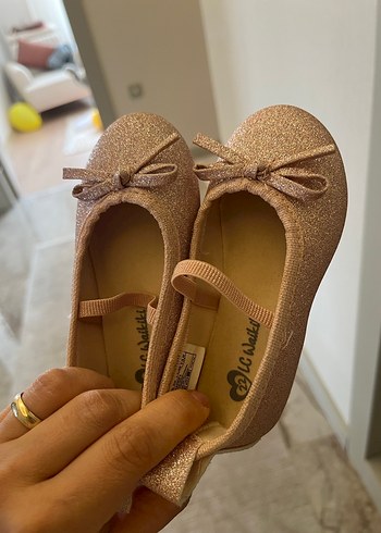 Pembe Fiyonklu Kız Babet Ayakkabı - Görsel 2