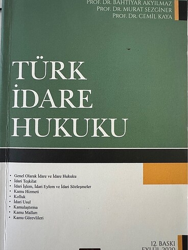 Türk İdare Hukuku Bahtiyar Akyılmaz