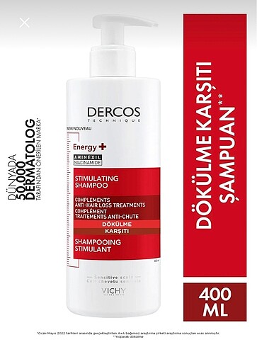 Vichy dercos saç dökülmesine karşı 400 ml