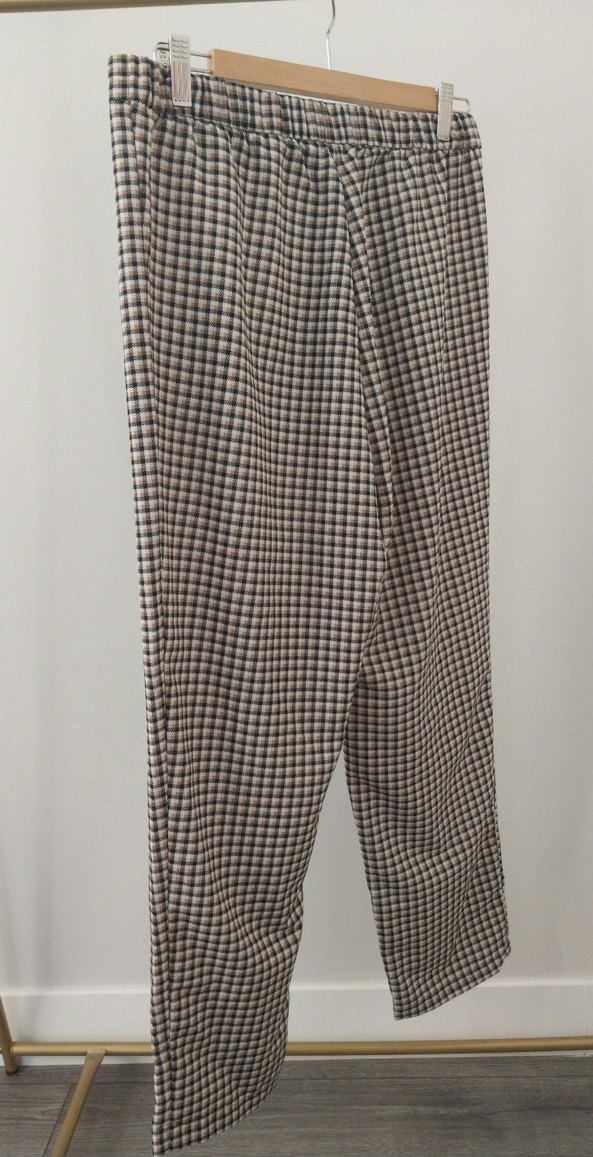 H&M Kazayağı Desenli Kumaş Pantolon - Görsel 4