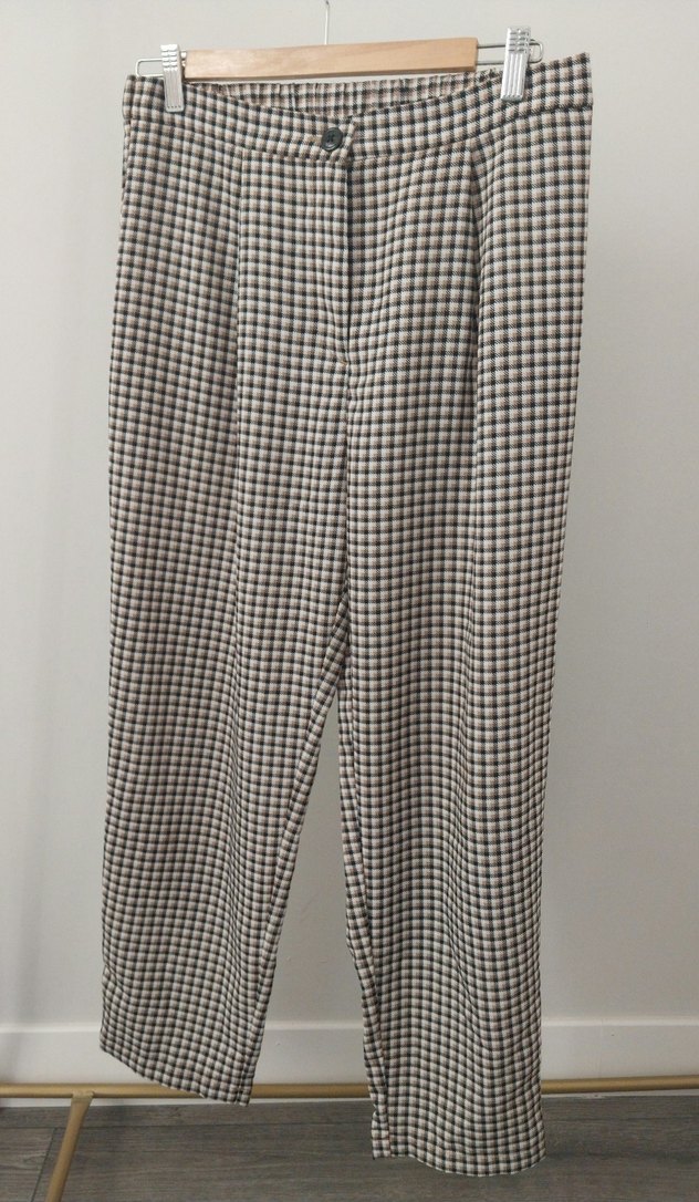 H&M Kazayağı Desenli Kumaş Pantolon - Görsel 3