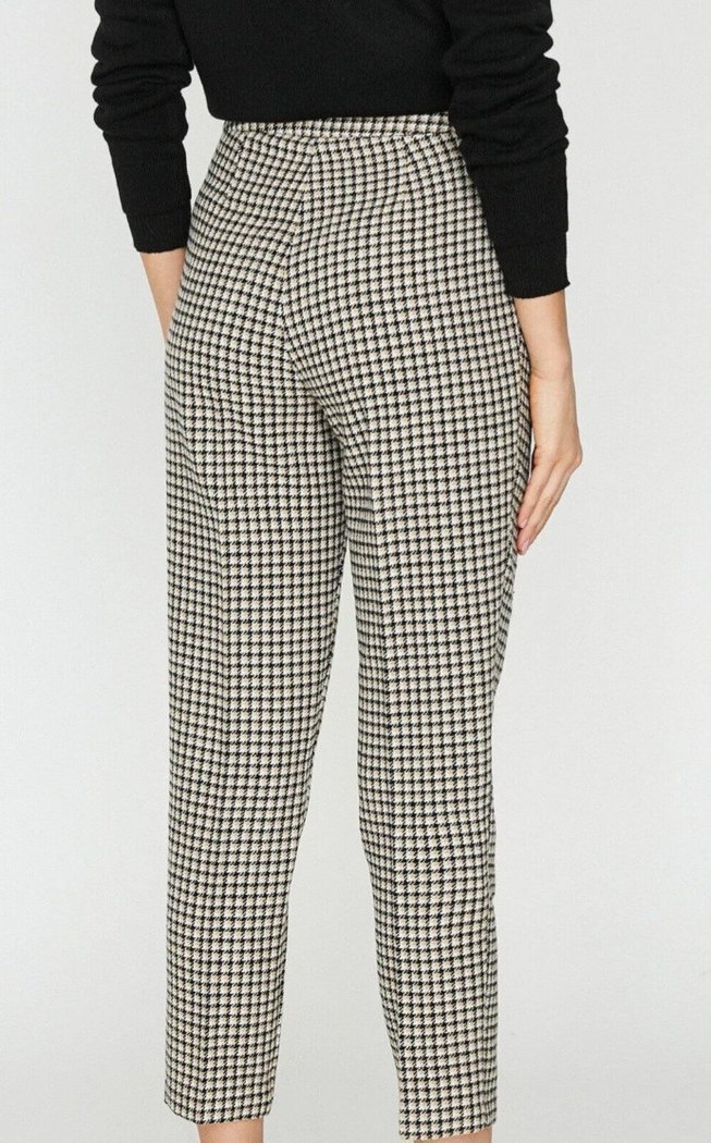 H&M Kazayağı Desenli Kumaş Pantolon - Görsel 2