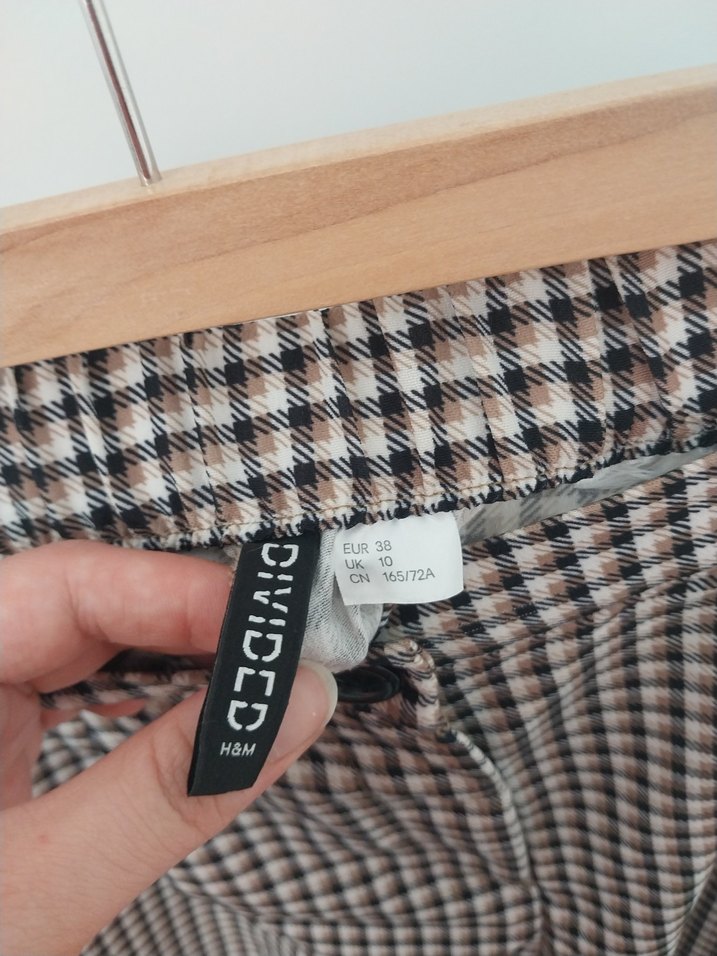 H&M Kazayağı Desenli Kumaş Pantolon - Görsel 5