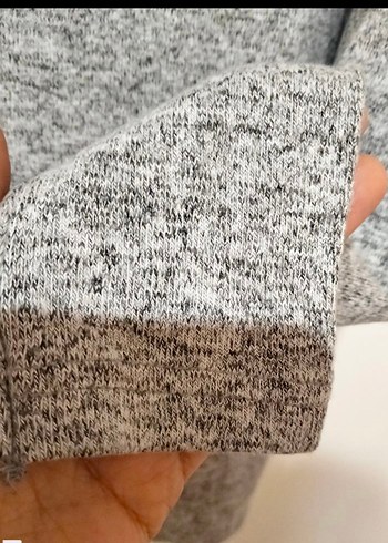 m Beden gri Renk asimetrik uzun kollu crop