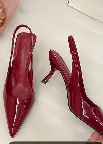 Diğer Kadın Parlak bordo Stiletto Topuklu Ayakkabı