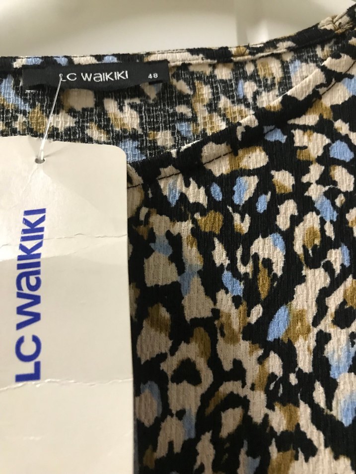 Uzun Kollu Yılan Desenli Midi Elbise - Görsel 4