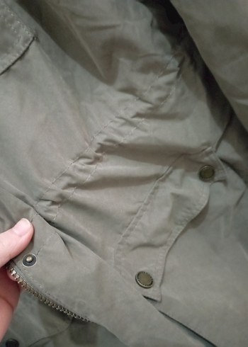 Bej Kadın Midi Ceket, Kemerli, Rahat Kesim - Görsel 4