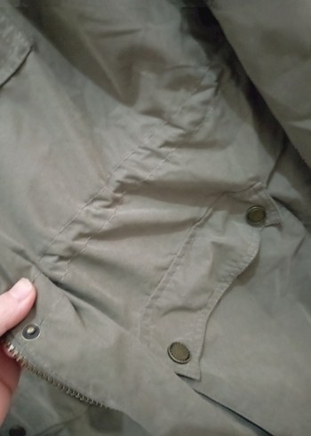 Bej Kadın Midi Ceket, Kemerli, Rahat Kesim - Görsel 5