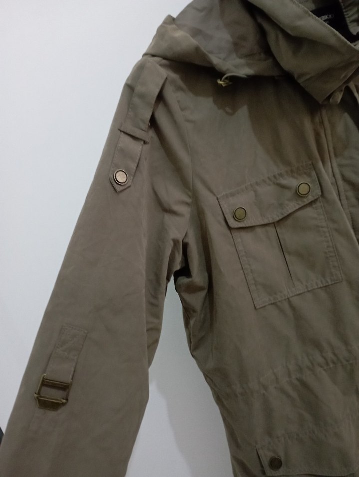 Bej Kadın Midi Ceket, Kemerli, Rahat Kesim - Görsel 3