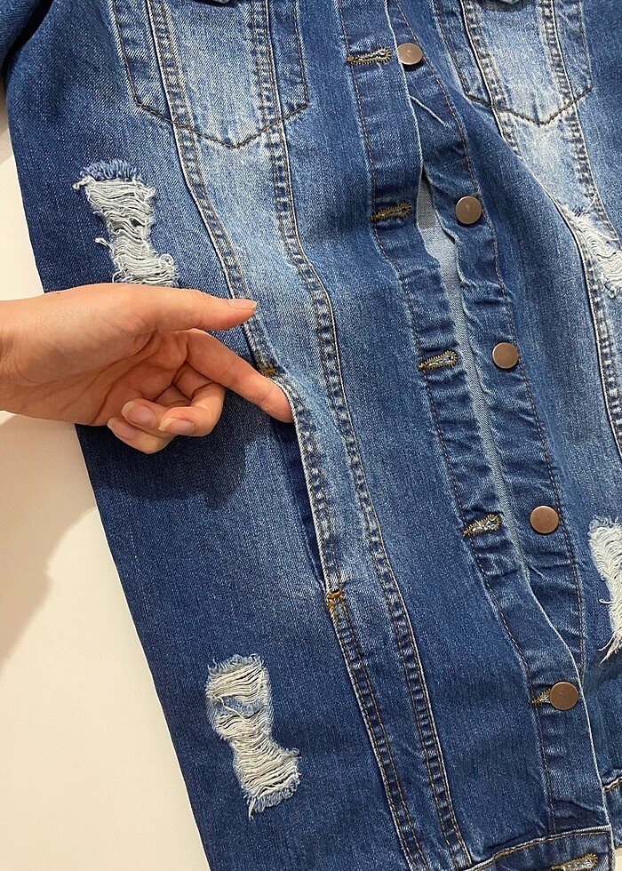 Bayan kot ceket - Görsel 4