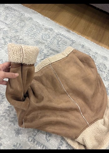 s Beden Stradivarius biker mont taba kahverengi crop ceket