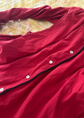l Beden Kırmızı uzun kollu pijama takımı