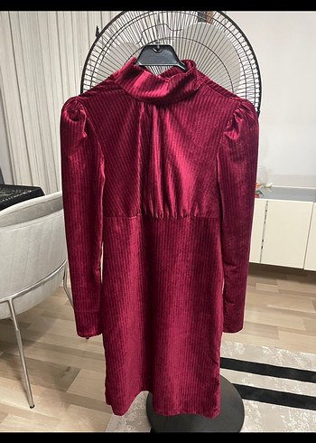 Bordo kadife elbise