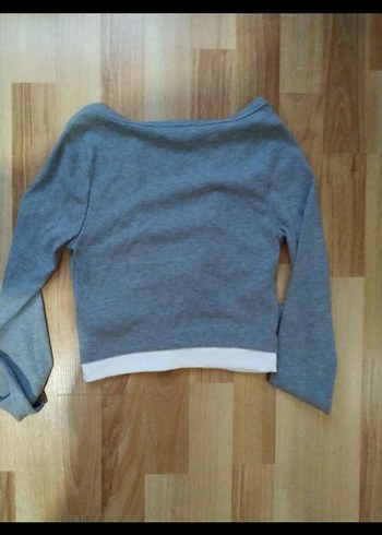 xs Beden İkili bluz büstiyer crop hırka kazak