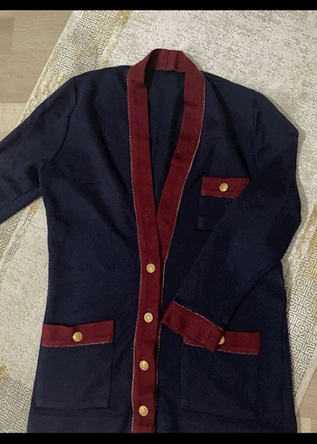 U.s polo Lacivert bordo uzun hırka - Görsel 2