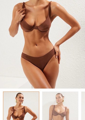 Milla kahverengi bikini takımı balconette