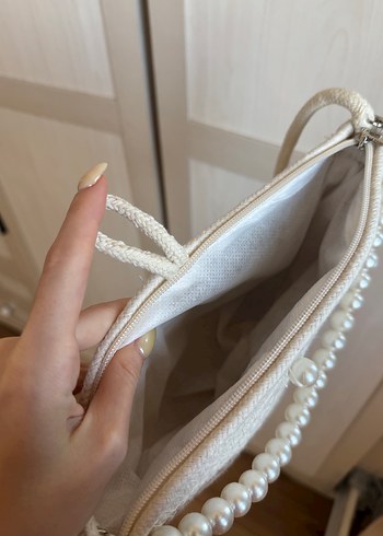 Zara İncili hasır çanta