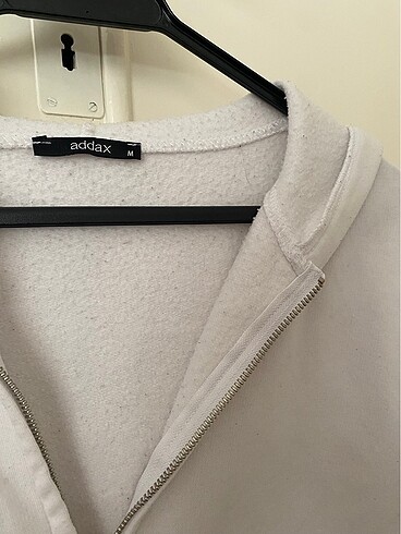 Addax addax beyaz hırka crop sweatshirt