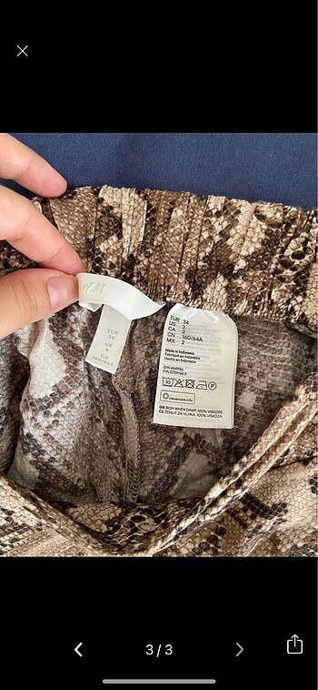 xs Beden h&m yılan leopar desenli şort