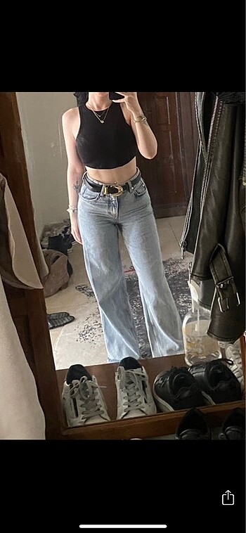 mango wide leg jean pantolon