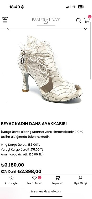 Esmeralda latin dans ayakkabısı bot