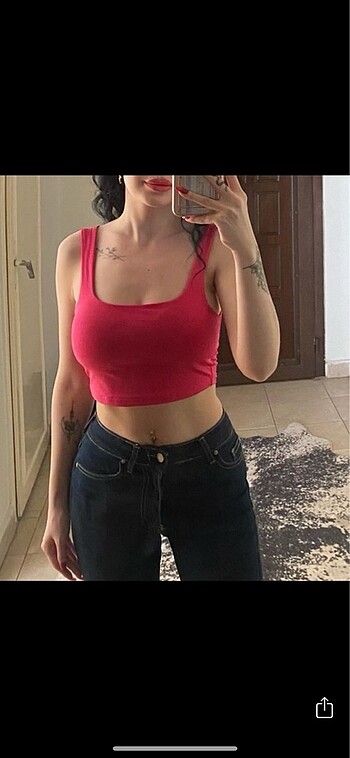 Poliamid crop büstiyer pembe fuşya