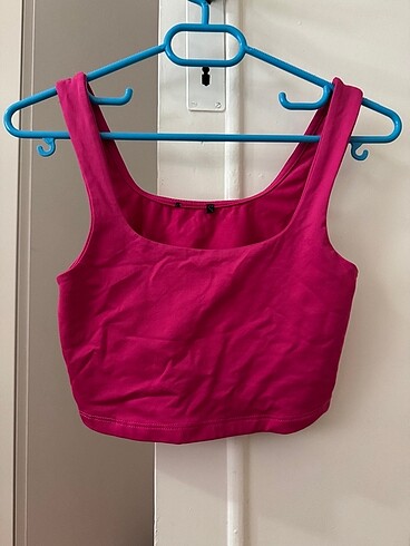 Zara Poliamid crop büstiyer pembe fuşya