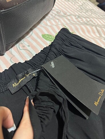 s Beden siyah Renk Massimo dutti keten-ipek-saten pantolon