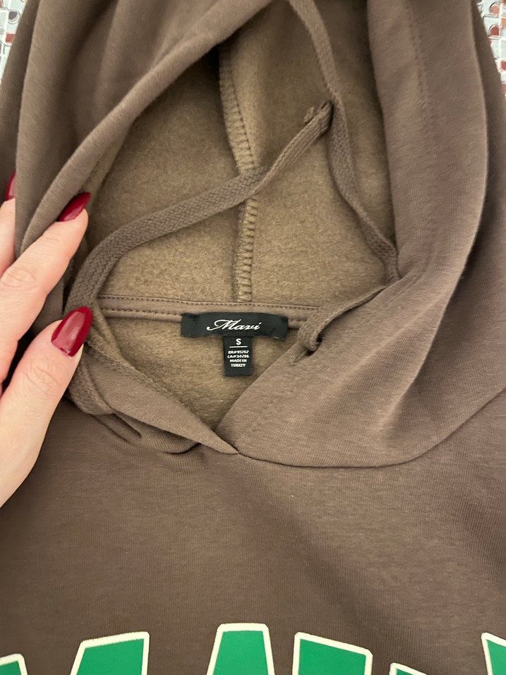 Mavi Kahverengi Kapüşonlu Sweatshirt - Görsel 2