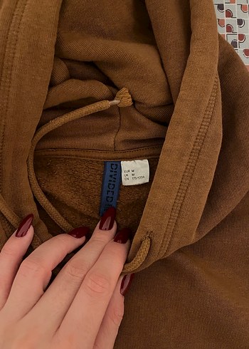 Kahverengi Kapüşonlu Sweatshirt - Görsel 2